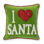 Park Hill Collection I Love Santa Velvet Pillow