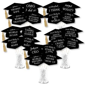 Big Dot of Happiness Hilarious Tassel Worth The Hassle - Gold - Graduation Party Photo Booth Props or Table Toppers - 20 Count - 1 of 4