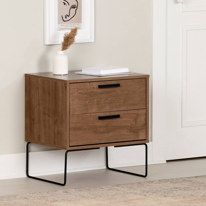 Vito End Table 2 Drawers Dark Wood - South Shore, 3 of 10