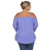 Plus Size Cold Shoulder Ruffle Sleeve Top -White Mark - 3 of 4