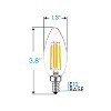 Luxrite Vintage Candelabra LED Bulb 60W Equivalent, 550 Lumens, 2700K Warm White, 5W, Dimmable, LED Candle Bulbs, E12 Base 16 Pack - 3 of 4