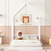 NicBex Kids Montessori Bed with House-shaped Headboard,Floor Bed with Semi-fence Design,Twin/Fill Size Toddler bed for Bedroom,Gray/White/Brown - 2 of 4