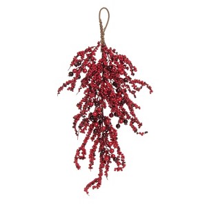 Transpac Foam 28 in. Red Christmas Merry Berry Teardrop - 1 of 4