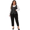 Agnes Orinda Women's Plus Size Sleeveless Jacquard Full Lining Elegant Suit Vests - image 3 of 4