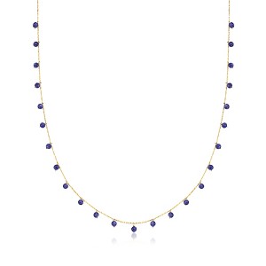 Ross-Simons 6.00-7.00 ct. t.w. Sapphire Bead Necklace in 10kt Yellow Gold - 1 of 3