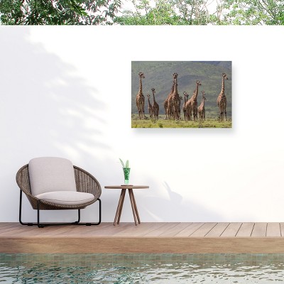 Trademark Fine Art - Bee Thalin Giraffe Family Matted Framed Art