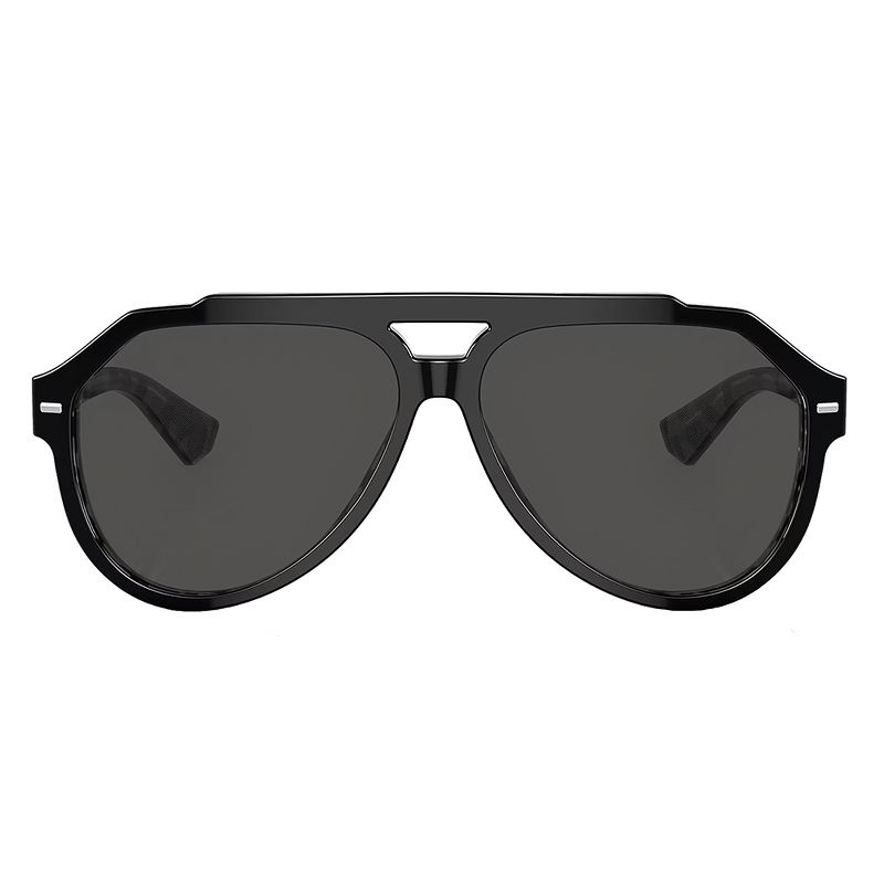 Dolce & Gabbana DG 4452 340387 Unisex Aviator Sunglasses Black on Grey Havana 60mm, 2 of 4