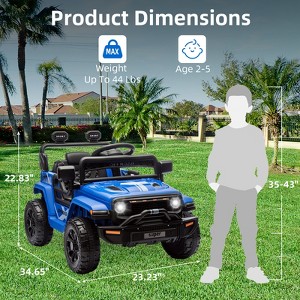 12V Ride on Truck Car with Parent Remote Control, 4-Wheel  Electric Vehicle Toy with Lights & Spring Suspension & Safety Belts,Ride on Car for Age 3+ - 1 of 4