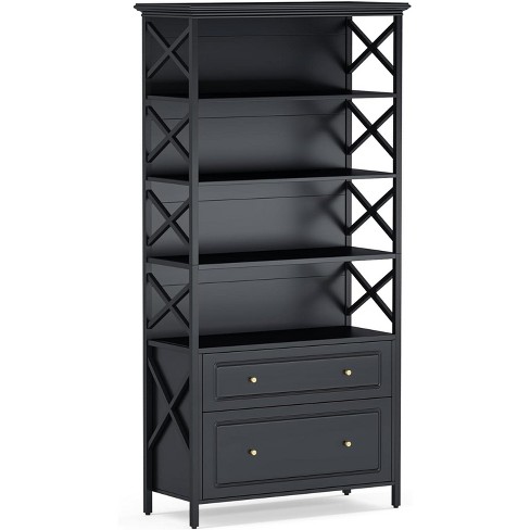 Bookshelf with hot sale drawers target