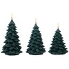 Northlight Flickering LED Flameless Christmas Tree Wax Candles - 7.25" - Green - Set of 3 - 4 of 4