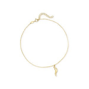 Ross-Simons 10kt Yellow Gold Italian Horn Anklet Size 9 - 1 of 4