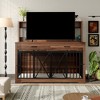 Whisen Dog Crate & Side Table & Dog Kennel with Sliding Iron Door, Ample Storage Space - 2 of 4
