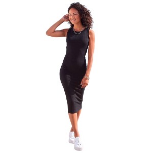 Women's Sleeveless Ribbed Knit Dress - LASCANA - 1 of 4