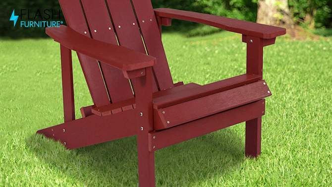 Flash Furniture Charlestown Commercial All-Weather Poly Resin Wood Adirondack Chair, 2 of 18, play video