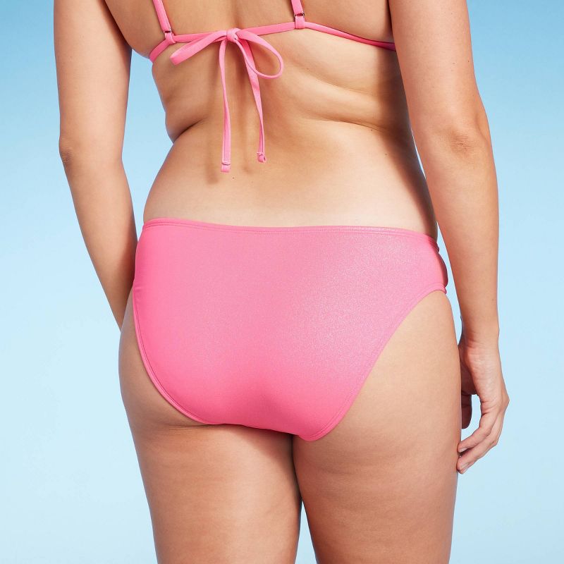 Women's Cheeky Bikini Bottom - Wild Fable™ Pink Shine, 6 of 17