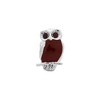 Black Bow Jewelry Sterling Silver, CZ and Enamel Wise Owl Bead Charm - 3 of 4