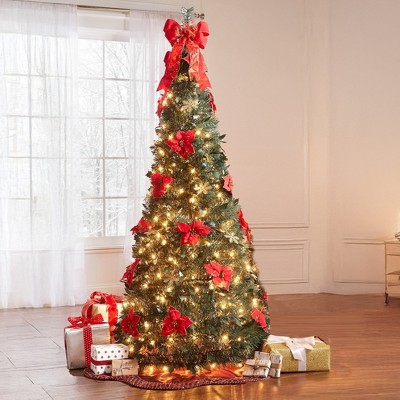 BrylaneHome 6 Ft Fully Decorated Pre-Lit Pop-Up Christmas Tree