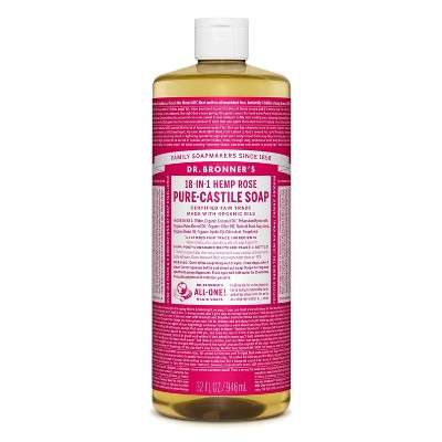 Dr. Bronner's 18-In-1 Hemp Pure-Castile Soap - Rose - 32 fl oz