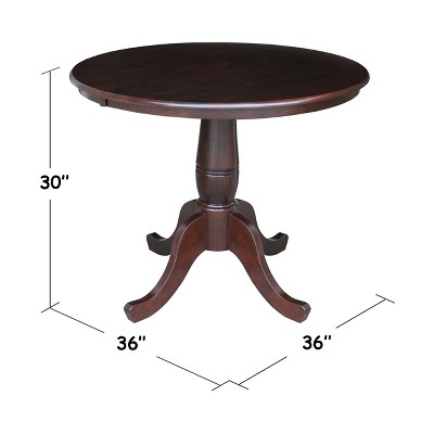 Farmhouse Elegance 38" Round Solid Wood Dining Table in Rich Mocha