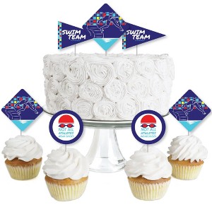 Big Dot of Happiness Making Waves - Swim Team - Dessert Cupcake Toppers - Swimming Party or Birthday Party Clear Treat Picks - Set of 24 - 1 of 4