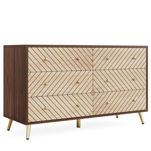 Resenkos Solid Wood Dresser, Storage-Friendly Bedroom Table, Modern Style, Brown Finish, Home Furniture, Stylish and Functional, White - 1 of 4