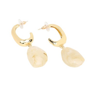 SOHI Women's White Marble Drop Earrings