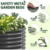 Anybear 8X4X1.5 ft Galvanized Raised Garden Beds, Oval Large Metal Planter Box for Planting Vegetables Flowers Herb, Quartz Grey - 4 of 4
