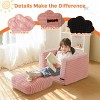 Itopfox Kids Faux Fur Bean Bag Chair with Pillows, Comfy Floor Sofa for Boys and Girls, Cozy Armrests, Lazy Chair Couch in Pink - 4 of 4
