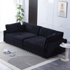 112" Corduroy Sofa, 4-Seater Lounge Sofa with Cushions and Throw Pillows, Modern Luxury Living Room Couch - 2 of 4
