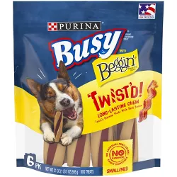 Purina Busy with Beggin' Small/Medium Breed Chewy Bacon Flavor Dog Treats Twist'd