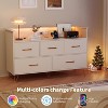 Modern 5-Drawer Dresser with Charging Station & LED Lights, Wide Wood Storage Cabinet for Bedroom, Entryway, Living Room, 47" Wide, Black - 4 of 4