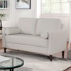 TiramisuBest Modern Dark Gray Loveseat Sofa, Textured Fabric 2-Seater Couch with Rounded Arms, Attached Cushions for Living Room, Bedroom - 2 of 4