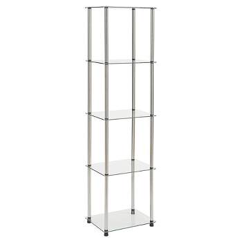 61.25" Designs2Go Classic Glass 5 Tier Tower Clear Glass - Breighton Home