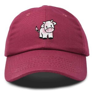 Dalix Strawberry Cow Embroidered Womens Cotton Dad Hat Baseball Cap - 1 of 4