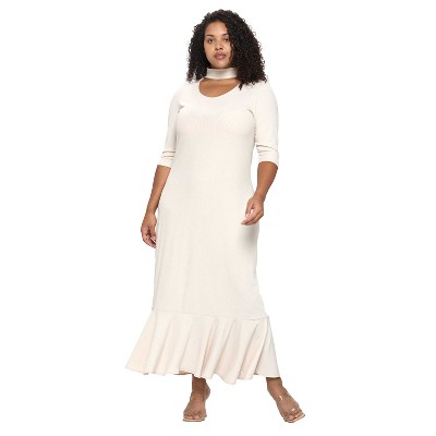L I V D Women's Nicole Turtle Neck Cutout Rib Dress