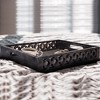 Mela Artisans Decorative Wood Serving Tray w/ Handles (Darkwash) Large Ottoman Tray for Breakfast in Bed - 3 of 4