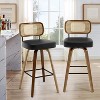 Bekrvio 26"/29" Mid-Century Modern Swivel Bar Stools Set of 1/2/3/4- Faux Leather Upholstered with Back and Bent Wood Legs,Ideal for Kitchen Island - 2 of 4