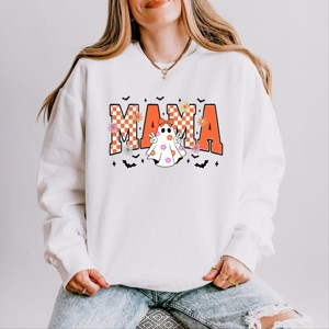 Simply Sage Market Mama Checkered Girl Ghost Lightweight Garment Dyed Sweatshirt - 1 of 4