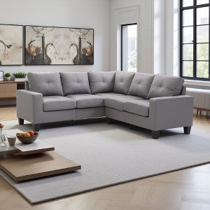 L-Shaped Sectional Sofa with Hardwood Frame & High-Density Foam - 1 of 4