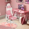 Costway Gaming Chair Racing Style Adjustable Swivel Computer Office Chair Pink - 2 of 4