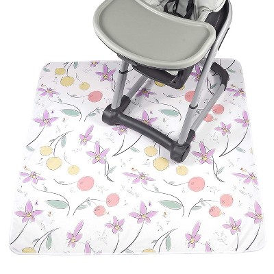 JumpOff Jo Splat Mat - Waterproof and Washable, for Booster Seat, Tabletop, Carpet - Protection from Spills, Indoor-Outdoor - 51 x 51" - Floral Fairy