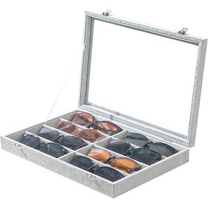 Black Velvet Jewelry Display Tray with Lid, Organizer Storage Case for Necklaces, Bracelets, Rings, and Beads - 1 of 4