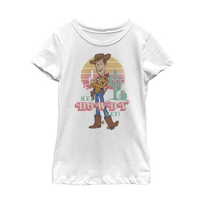 Girl's Toy Story Hey Woody T-shirt - White - Medium : Target