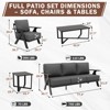 EAGLE PEAK Urban Slate 5 Piece Modern Outdoor Patio Furniture Set, Couch, Patio Chairs, Coffee Table, and Side Table - 2 of 4