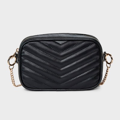 Quilted Camera Crossbody Bag - A New Day™ Black