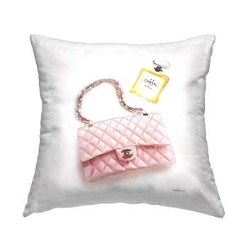 Stupell Industries Trendy Pink Glam Fashion Purse Perfume , 18 x 18