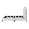 Okak Velvet Platform Bed Frame with Upholstered with Ruched Button Tufted Headboard Wood Slats No Box Spring Needed Easy Assembly - 4 of 4