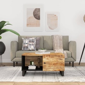 vidaXL Coffee Table 31.5 in.x19.7 in.x15.7 in. Solid Wood Mango&Engineered Wood - 1 of 4
