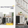 Skyzone 39" White Dog Crate Furniture: 3-Door Side Table with Blackboard, Non-Slip Pads for Large - 3 of 4
