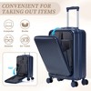 14"/20" 2 Pcs/Set ABS Spinner Wheel Luggage, Front Opening, Combination Lock, Cosmetic Case, Black -- Frevyn - 4 of 4